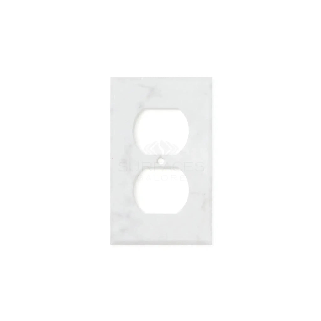 White duplex outlet cover for Carrara White Marble Single DUPLEX Plate Switch Wall Plate