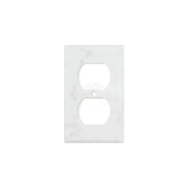 White duplex outlet cover for Carrara White Marble Single DUPLEX Plate Switch Wall Plate