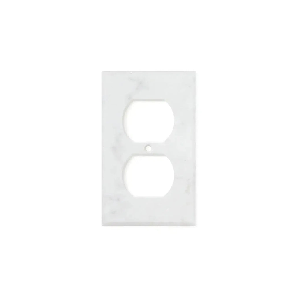 White marble outlet cover for Carrara White Marble Single Duplex Plate Switch Wall Plate