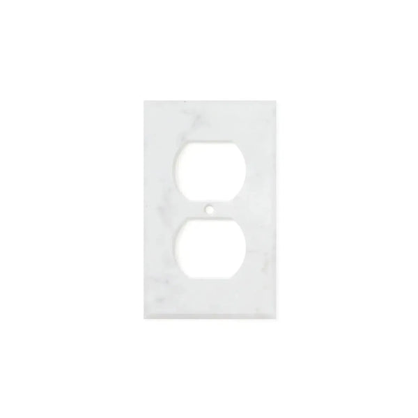 White marble outlet cover for Carrara White Marble Single Duplex Plate Switch Wall Plate