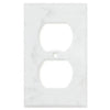 Carrara White Marble Single Duplex Outlet Cover for elegant home décor