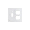 White marble outlet and switch plate in Carrara White Marble Toggle Duplex design