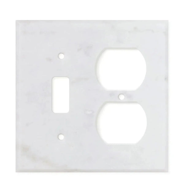 Carrara White Marble Toggle Duplex Switch Wall Plate with elegant design and durability