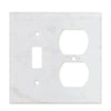 Carrara White Marble Toggle Duplex Switch Wall Plate with elegant marble design