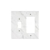 Marble-patterned light switch plate in Carrara White Marble design for stylish decor