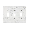 Marble-patterned Carrara White Marble Triple Toggle Wall Switch Plate for elegant decor