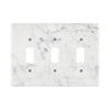 Marble-patterned Carrara White Marble Triple Toggle Switch Wall Plate for elegant decor