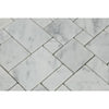 Carrara White Mini-Versailles Pattern Mosaic Marble Tile in polished or honed finish