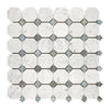 Carrara White Octagon and diamond marble mosaic tile in polished or honed finish