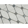 Marble and gray tile pattern of Carrara White Octave Mosaic Marble Tile