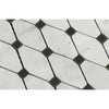 Carrara White Octave Mosaic Marble Tile with Black Accent in Polished or Honed Finish