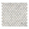 White marble penny tile sheet from Carrara White Penny-Round Mosaic Marble Tile collection