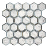 Carrara White Vortex 2 inch Hexagon Mosaic Marble Tile with Blue-Gray accents