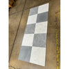 Rectangular Checkerboard Tile in Bardiglio and Bianco Carrara Marble 12X12 Set