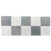 Checkerboard pattern of gray and white tiles in Checkerboard Bardiglio and Bianco Carrara Marble Set