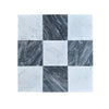 Nine-square marble tile pattern in Checkerboard Bardiglio and Bianco Carrara Marble Set