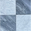 Four Checkerboard Bardiglio and Bianco Carrara Marble Tiles 18X18 Set Displayed