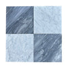 Four Checkerboard Bardiglio and Bianco Carrara Marble 18X18 tiles arranged together