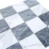 Checkerboard Bardiglio and Calacatta Gold Marble 12X12 Set tile pattern