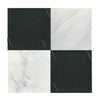 Black and white checkered marble tile from Checkerboard Bardiglio and Crema Marfil set