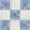 Nine-panel marble tile arrangement of Checkerboard Bardiglio and White Onyx set