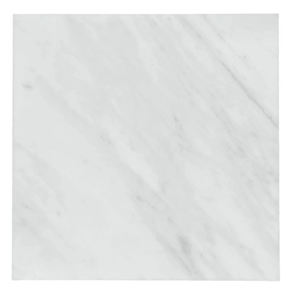 Square marble tile from the Checkerboard Bardiglio Imperiale and Oriental White set