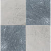 Checkered marble tiles from Checkerboard Bardiglio Marble and Oriental White Marble set