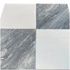 Four square tiles of Checkerboard Bardiglio Nuvolato and Bianco Dolomite Marble 18X18 Set