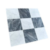 Checkerboard marble tile pattern of Bardiglio Nuvolato and Oriental White 18X18 set