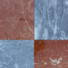 Four marble tiles from the Checkerboard Bardiglio Nuvolato and Rojo Alicante 12X12 Set