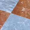 Checkerboard Bardiglio Nuvolato and Rojo Alicante 12X12 Set of marble floor tiles