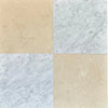 Four marble tiles of Checkerboard Bianco Carrara and Crema Marfil 12X12 Set