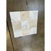 Square tile featuring a nine-panel marble pattern in Checkerboard Calacatta Gold and Diano Royal Marble