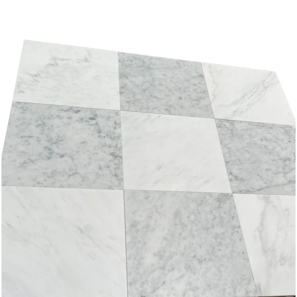 Checkerboard Carrara White and Oriental White 12X12 Set of marble tiles