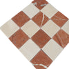 Checkerboard marble tile pattern of Checkerboard Crema Marfil - Rojo Alicante 3X3 Tumbled