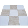 Alternating square tile pattern in Checkerboard Diano Royal and Oriental White Marble