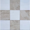 Checkerboard Diano Royal and Oriental White Marble 18X18 tile set in a pattern