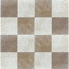 Checkerboard pattern of Emperador Dark Marble and Crema Marfil tiles in 6X6 set