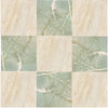 Nine square tiles of Checkerboard Ming Green and Diano Royal Marble set