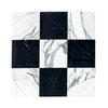 Black and white marble checkerboard tile from Checkerboard Nero Marquina and Arabescato Corchia set