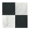 Black and white checkered marble tile from Checkerboard Nero Marquina and Arabescato Corchia set