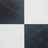 Black and white checkered tiles from Checkerboard Nero Marquina Marble and Dolomite Marble 12X12 Set