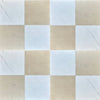 Checkerboard pattern of square tiles in Checkerboard Oriental White and Crema Marfil set