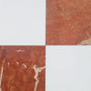 Square tile featuring Checkerboard Rojo Alicante and Bianco Dolomite design