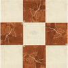 Checkerboard Rojo Alicante and Crema Marfil Marble 12X12 Set tile pattern display