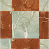 Checkerboard Rojo Alicante and Ming Green Marble 12X12 Set tile pattern design