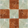 Checkerboard Rojo Alicante Marble and Ming Green Marble 12X12 Set tile pattern display