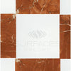 Red marble tile pattern in Checkerboard Rojo Alicante Marble and Thassos Marble 12X12 Set