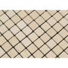 Beige square mosaic tiles from Crema Marfil Marble 1X1 Mosaic Tumbled collection