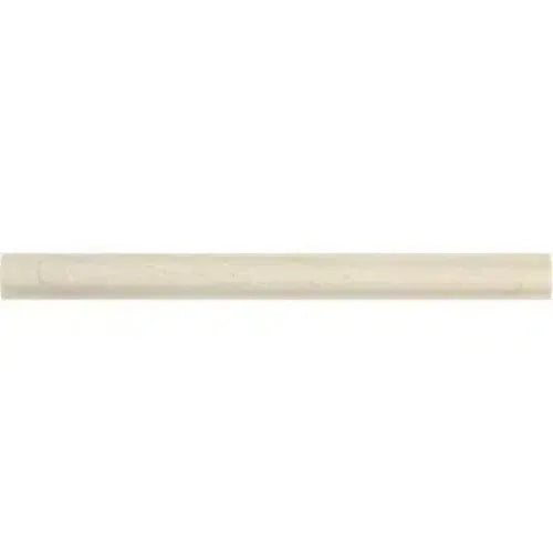 Cream-colored marble pencil tile in Crema Marfil Marble 1X12 Quarter-Round Trim